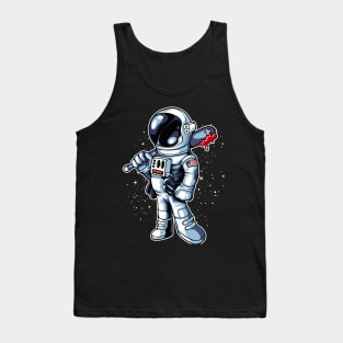 Astronaut With Baseball Bat Tank Top